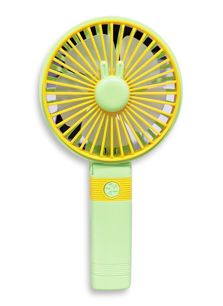 Generic - Mini handheld fan, cute design with bear face in the middle, small size and easy to carry in hand or put in bag, equipped with USB rechargeable battery, on/off button, multiple air speeds, nice gift for kids and adults - Image 1