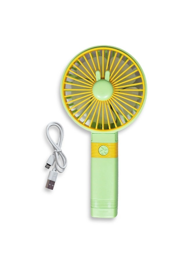 Generic - Mini handheld fan, cute design with bear face in the middle, small size and easy to carry in hand or put in bag, equipped with USB rechargeable battery, on/off button, multiple air speeds, nice gift for kids and adults - Image 1