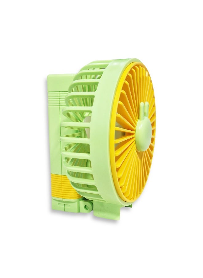 Generic - Mini handheld fan, cute design with bear face in the middle, small size and easy to carry in hand or put in bag, equipped with USB rechargeable battery, on/off button, multiple air speeds, nice gift for kids and adults - Image 1