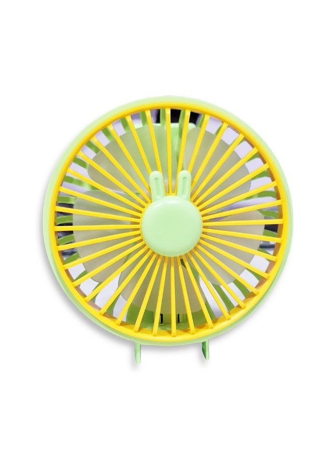 Generic - Mini handheld fan, cute design with bear face in the middle, small size and easy to carry in hand or put in bag, equipped with USB rechargeable battery, on/off button, multiple air speeds, nice gift for kids and adults - Image 1