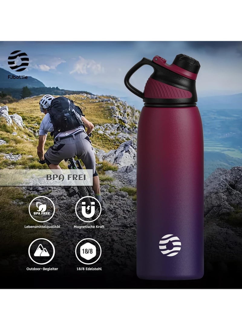 FjBottle Stainless Steel Water Bottle 1L with Magnetic Lid, BPA Free Insulated Water Bottle, Sports Metal Water Bottle Hot&Cold Drinks Vacuum Flask Leak-Proof for Gym, Work, Travel - Image 5