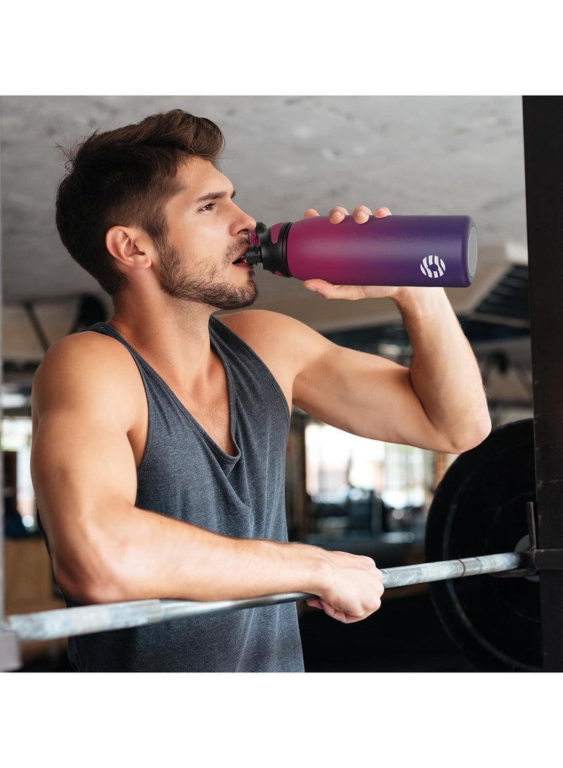 FjBottle Stainless Steel Water Bottle 1L with Magnetic Lid, BPA Free Insulated Water Bottle, Sports Metal Water Bottle Hot&Cold Drinks Vacuum Flask Leak-Proof for Gym, Work, Travel - Image 4