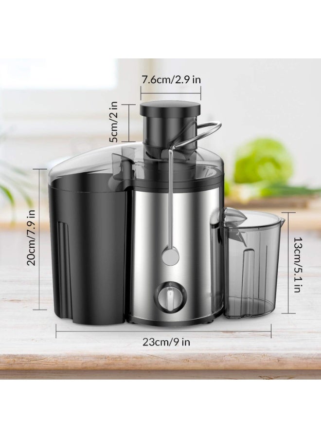 هيكوموني عصارة فواكه كهربائية ، 800 واط 600 مل من الفولاذ المقاوم للصدأ لخلط الفواكه والخضروات الصلبة واللينة ، فتحة تغذية واسعة ، نظام أمان ، سهلة الفك والتنظيف ، مثالية للعصائر الطازجة - Image 5