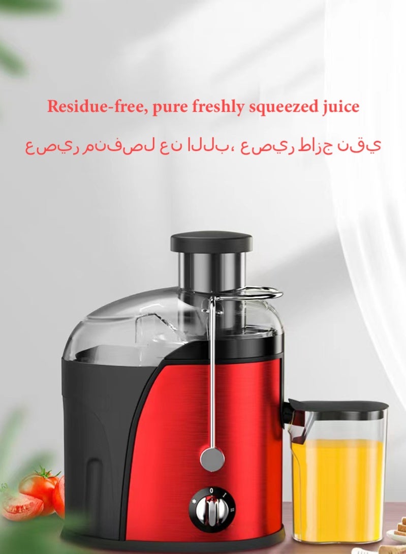 هيكوموني عصارة فواكه كهربائية ، 800 واط 600 مل من الفولاذ المقاوم للصدأ لخلط الفواكه والخضروات الصلبة واللينة ، فتحة تغذية واسعة ، نظام أمان ، سهلة الفك والتنظيف ، مثالية للعصائر الطازجة - Image 2