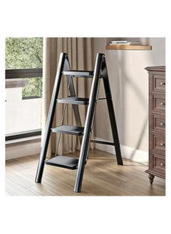 Generic 4 Step Ladder Folding Ladder with Anti-Slip Pedal Folding Step Stool Portable Lightweight Foldable Stepladder for Home Kitchen Library Office 150 KG Capacity (4 STEPS)  - Image 1