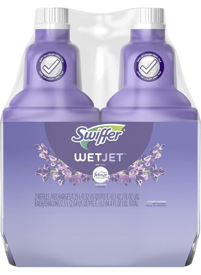 Swiffer Wetjet Hardwood Floor Mopping and Cleaning Solution Refills, All Purpose Cleaning Product, Lavender Vanilla and Comfort Scent, 1.25 Liter, 2 Pack - Image 1