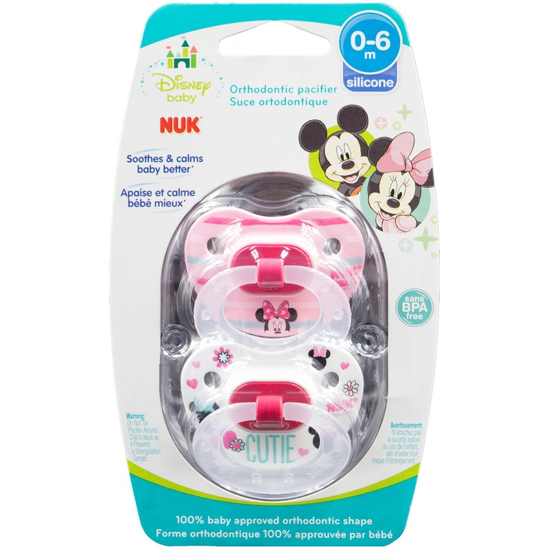 NUK Disney Baby Puller Pacifier, 0-6 Months, Girl/Minnie Mouse, 1 pk - Image 1
