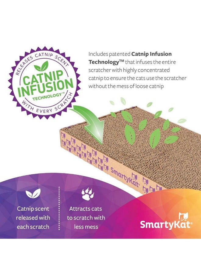 SmartyKat SmartyKat Super Scratcher Wide Corrugated Cat Scratcher for Cats & Kittens, Features Catnip Infusion Technology & Less Mess, Recycled Material, Brown  - Image 4