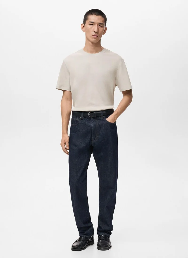 Mango Man  Medium weight regular fit T-shirt for Men | Best Price UAE