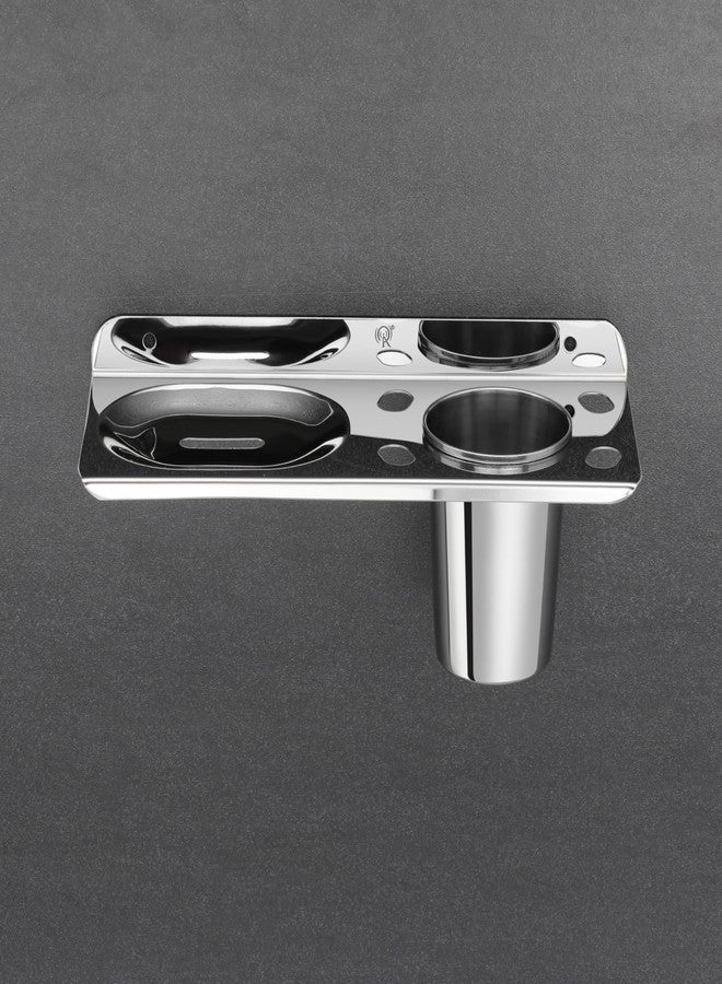 Raxon Innovation صحن صابون راكسون إنوفيشن + حامل أكواب أو علبة صابون مع حامل فرشاة أسنان (المادة: فولاذ مقاوم للصدأ) طقم من قطعة واحدة (PS-1 صحن صابون مع حامل أكواب) - Image 1