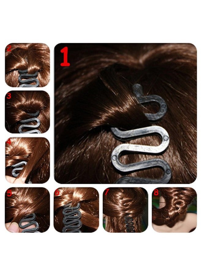 Wendy Mall 3 Pcs Hair Braiding Tool Roller With Hook Magic Hair Twist Styling Bun Maker DIY Hair Style Accessories Black  - Image 5