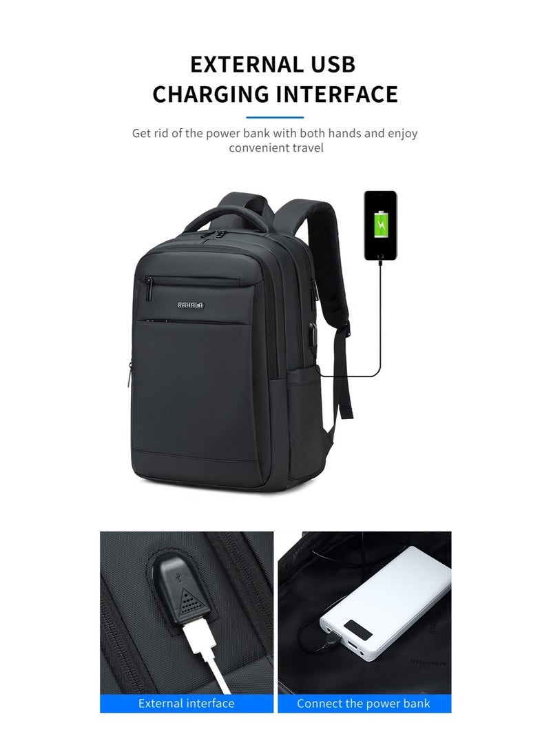 RAHALA RAL813 RAHALA Business Laptop Backpack - Water Resistant with USB Charging Port - Fashionable Design Blue (Suitable for Men and Women) - Image 3