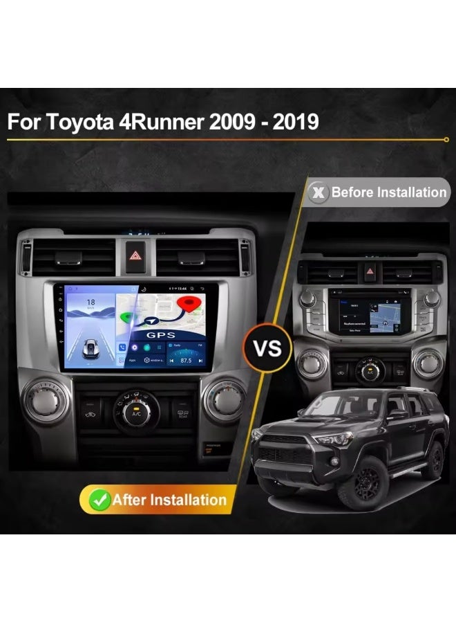 Vierex Android Car Stereo For Toyota 4Runner 2010-2023 4 Runner With Wireless Apple Carplay Android Auto Wireless 8GB RAM 128GB ROM 9 Inch Touch Screen Head Unit GPS Radio Bluetooth WiFi HD Camera Included Quick Boot  - Image 2