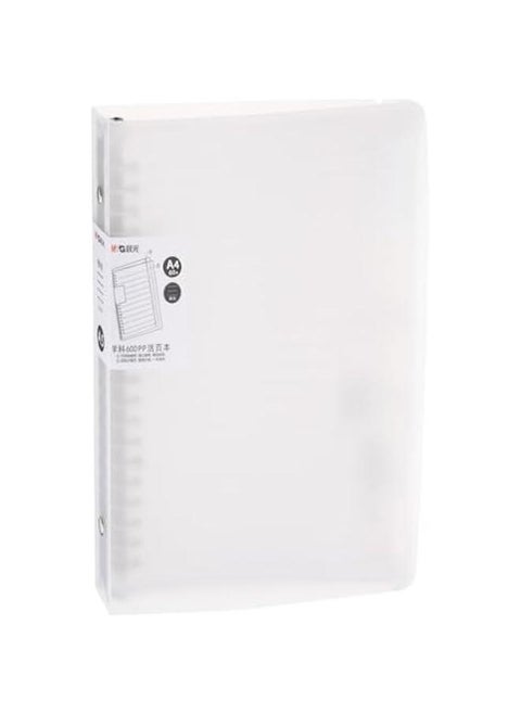 A4 Telescoping Spiral Ring Binder Notebook, 30 Holes, 60 Sheets, Frosted Cover, Horizontal Lines, Refillable, for Office and Home Use.