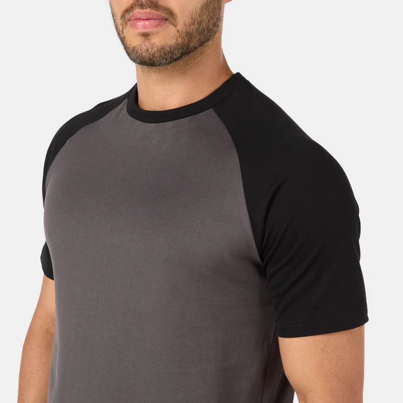 Sun and Sand Sports Grey Men's Raglan T-Shirt for Men | Best Price UAE