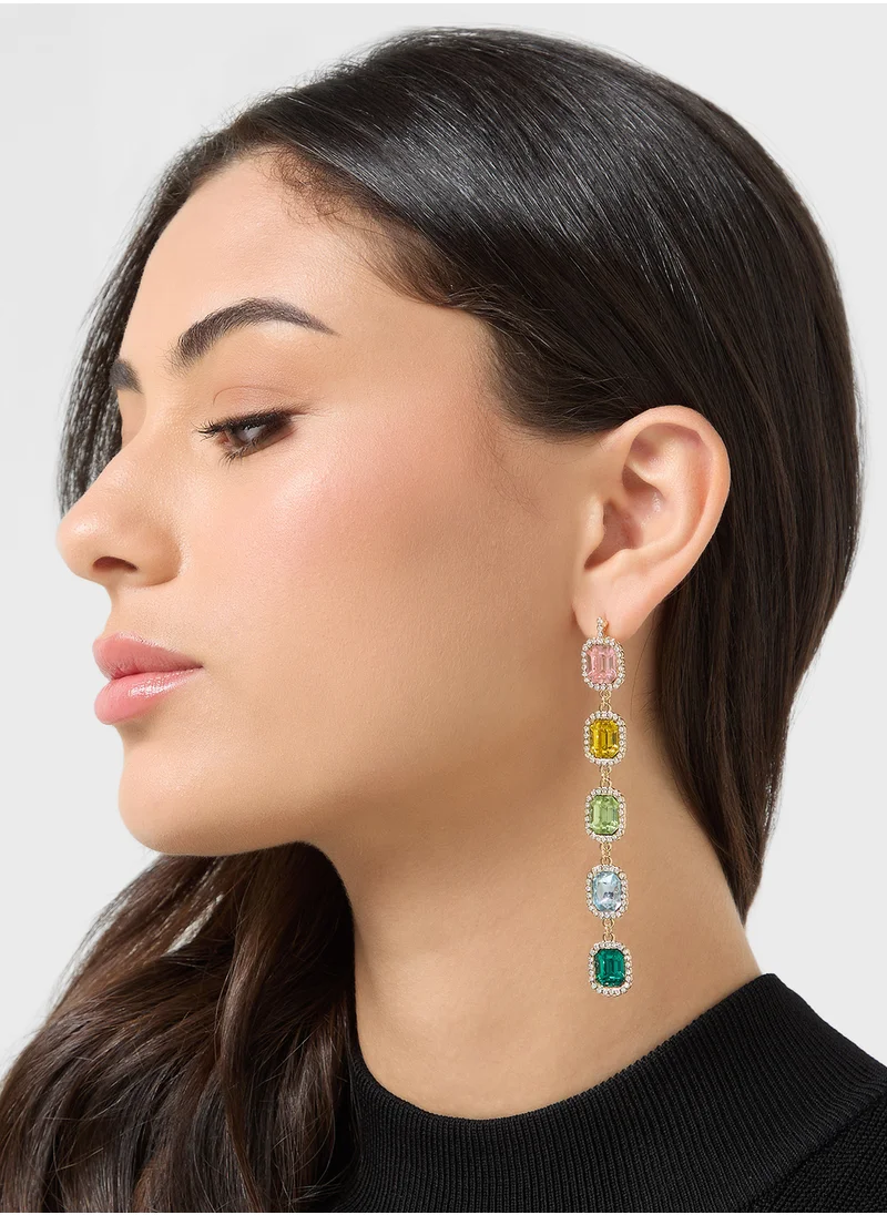 Khizana Multicolor Diamante Drop Earrings