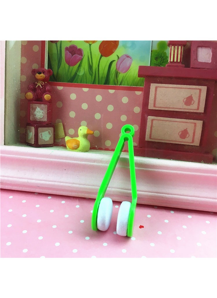 Generic 1 x 5 pcs Multi-Function Portable Glasses Wipe with Brush Green