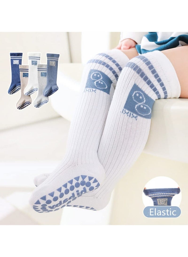 Y&D Baby Non Slip Knee High Socks Newborn Toddler Tube Stockings with Grips Anti-Skid Infants Crawling - Image 2