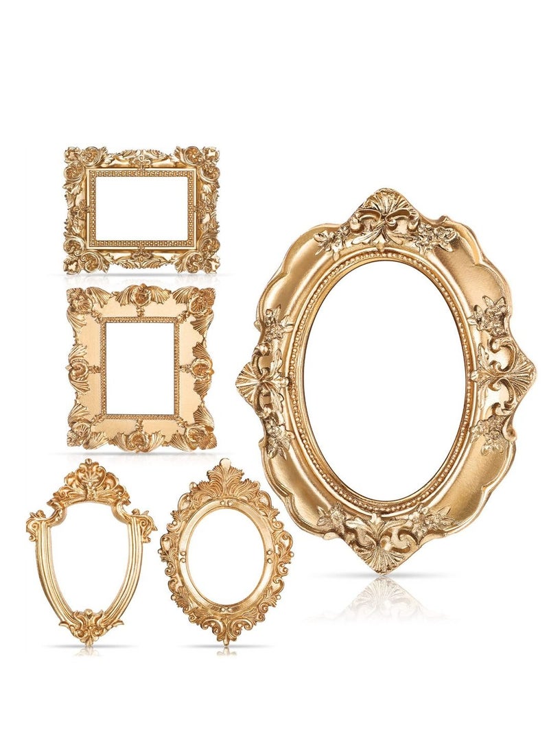 5 Pieces Of Retro Resin Frame Oval Rectangular Wall Hanging Resin Jewelry Display Frame Photo Frame Diy Photo Frame For Mobile Phone Photo Home Decoration - Image 1