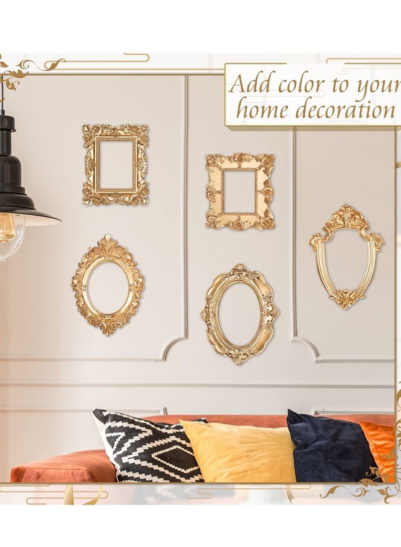 5 Pieces Of Retro Resin Frame Oval Rectangular Wall Hanging Resin Jewelry Display Frame Photo Frame Diy Photo Frame For Mobile Phone Photo Home Decoration - Image 4