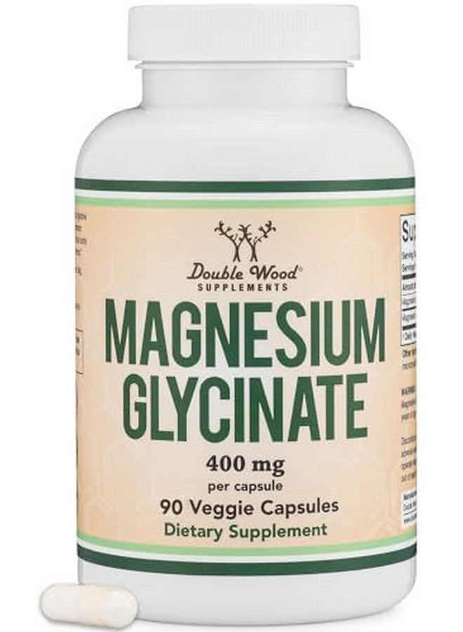 Double Wood Supplements مغنيسيوم جليسينات 400 ملغ، 90 كبسولة (آمن للنباتيين، مختبر من طرف ثالث، خالي من الغلوتين، غير معدل وراثيًا) مغنيسيوم عالي الامتصاص من دابل وود سوبليمنتس - Image 1