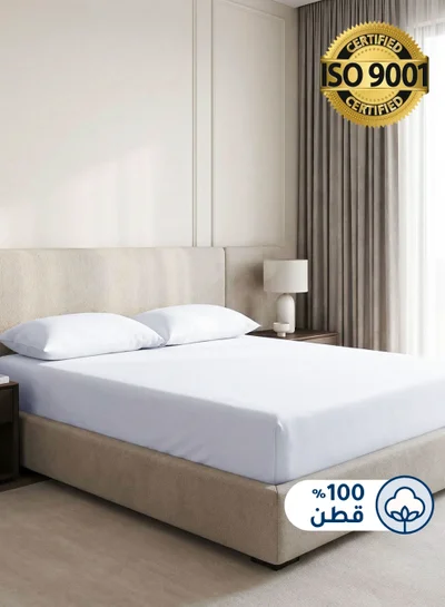 سيد المنسوجات المنزلية طقم شراشف ملائم من القطن،، مصنوع من القطن 100٪ ، 200 غرزة ، يحتوي على 3 قطع بحجم الحجم كوين جيب عميق بعمق 35 سم