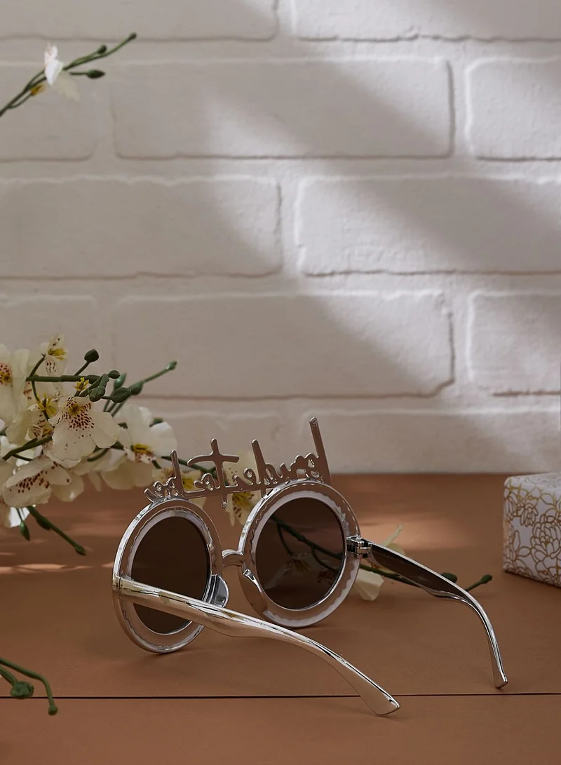 Ginger Ray Sunglasses - The Bride - Silver With Pearls