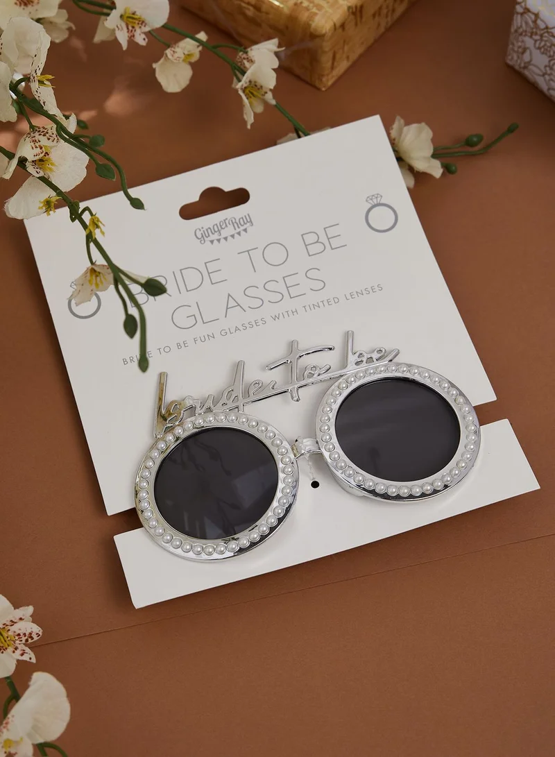 Ginger Ray Sunglasses - The Bride - Silver With Pearls
