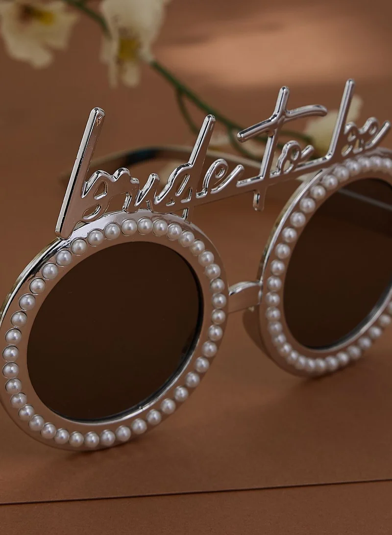 Ginger Ray Sunglasses - The Bride - Silver With Pearls