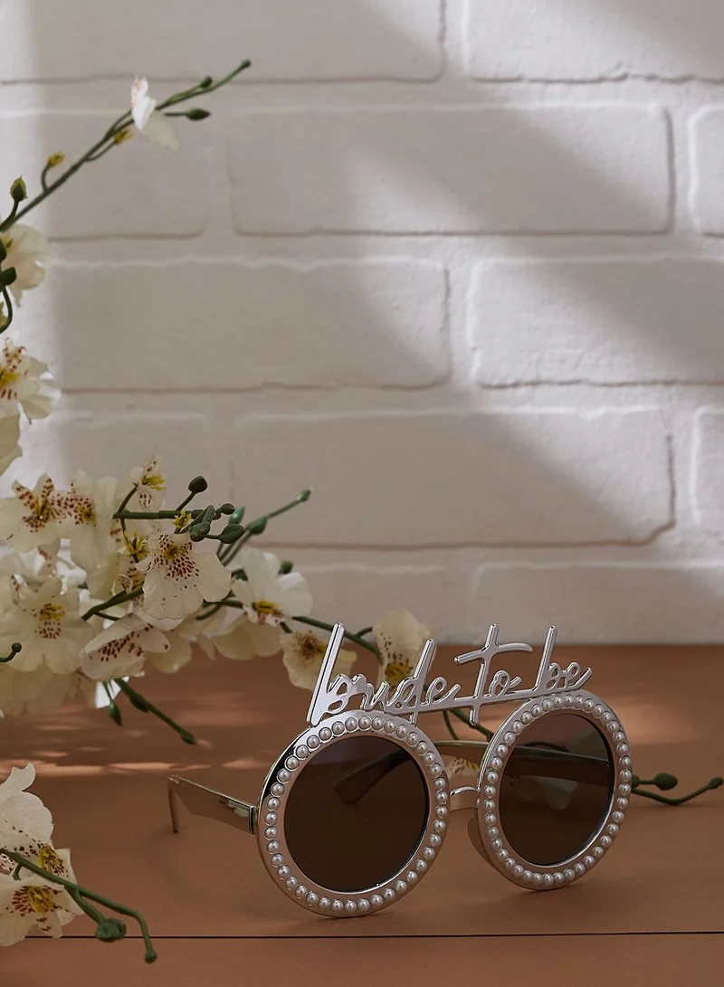 Ginger Ray Sunglasses - The Bride - Silver With Pearls