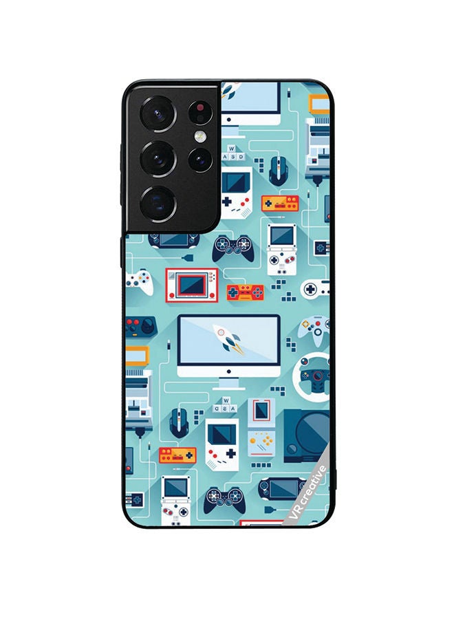 VR CREATIVE Protective Case Cover For Samsung Galaxy S21 Ultra 5G Technolgu Items Design Multicolour - Image 1