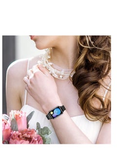 Watch Bracelet Compatible with Huawei Watch Fit 2, Metal Woven Stainless Steel Magnetic Replacement Strap, Classic Adjustable Watch Strap for Huawei Watch Fit 2  Black  - Image 4