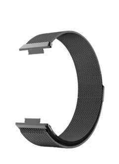 Watch Bracelet Compatible with Huawei Watch Fit 2, Metal Woven Stainless Steel Magnetic Replacement Strap, Classic Adjustable Watch Strap for Huawei Watch Fit 2  Black  - Image 1