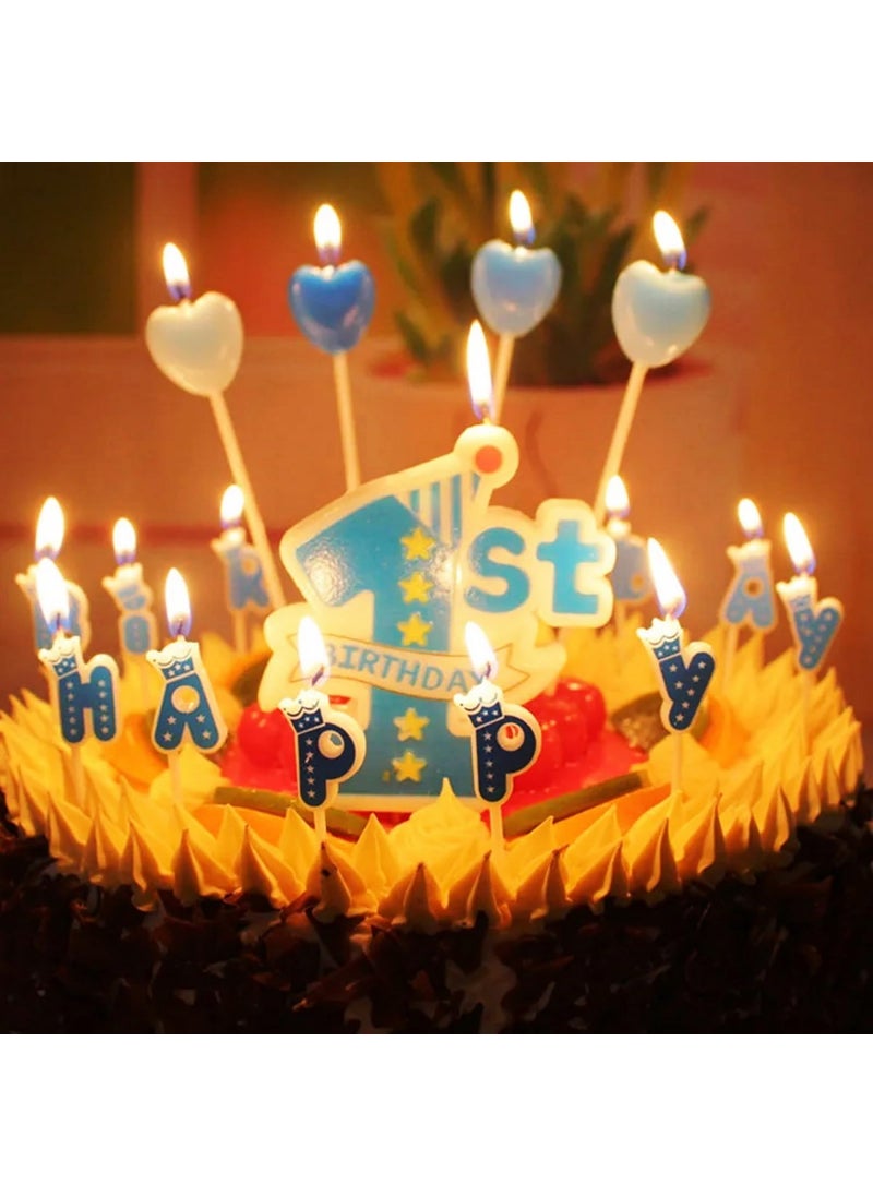 Funcart Funcart 1st Birthday Candles for Cake Birthday Candles Numbers 1 Blue Birthday Candles 1 Candle for First Birthday One Cake Topper 1st Birthday Boy First Birthday Cake Topper candle  - Image 2