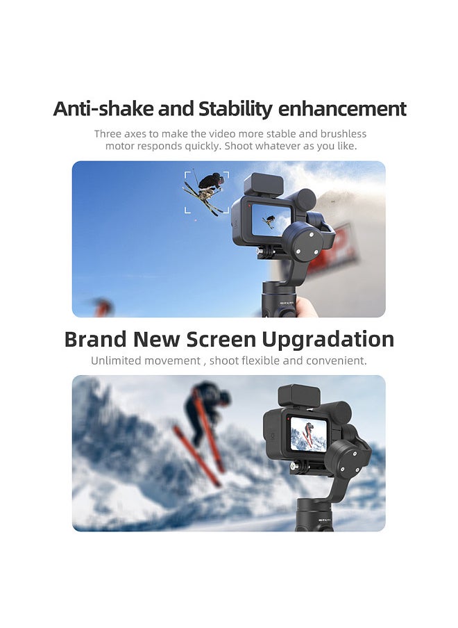 INKEE - INKEE FALCON PLUS Handheld Action Camera Gimbal Stabilizer 3-Axis Anti-Shake Wireless Control Vertical Horizontal Time-lapse with Mini Tripod Replacement for GoPro Hero 11/10/9/8 OSMO Action Insta360 - Image 1
