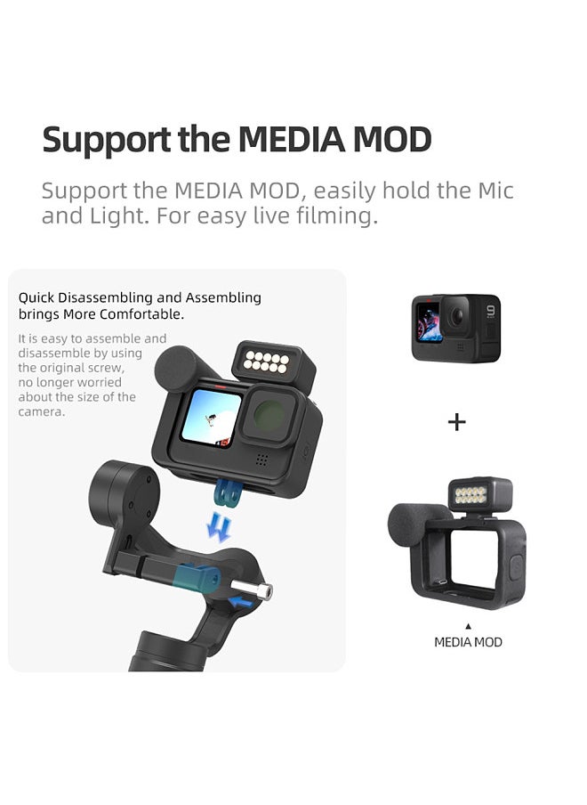 INKEE - INKEE FALCON PLUS Handheld Action Camera Gimbal Stabilizer 3-Axis Anti-Shake Wireless Control Vertical Horizontal Time-lapse with Mini Tripod Replacement for GoPro Hero 11/10/9/8 OSMO Action Insta360 - Image 1