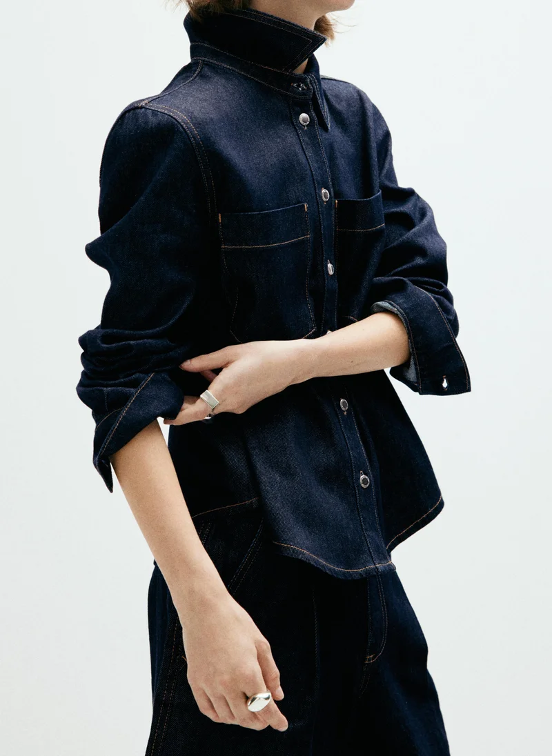 Mango Denim Shirt With Pockets