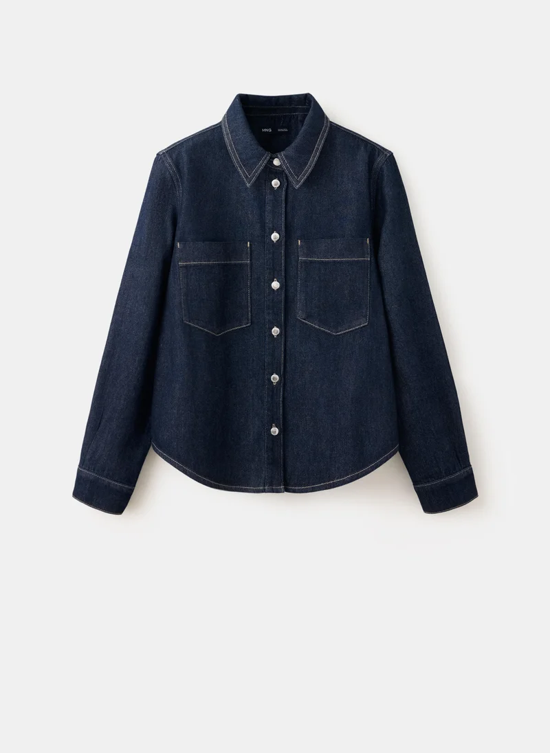 Mango TS-TEJANO SOFT Denim Shirt With Pockets for Women | Best Price UAE