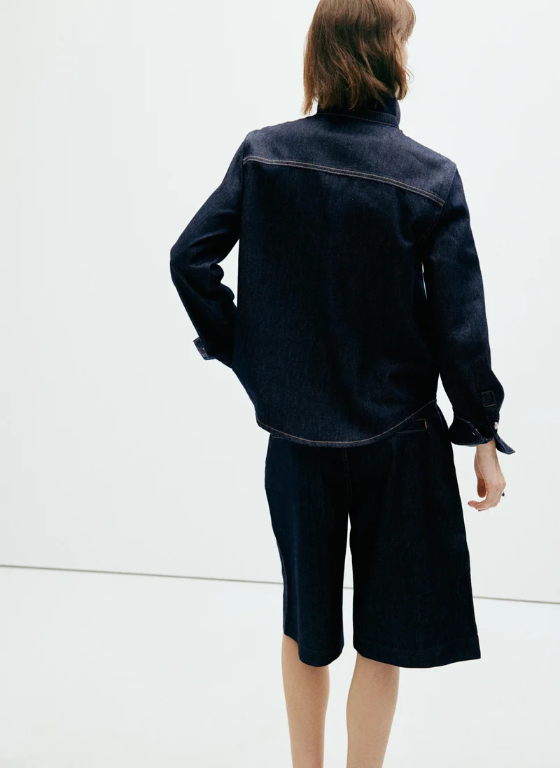 Mango Denim Shirt With Pockets