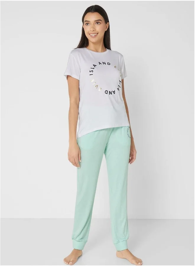 Isla & Evie Crew Neck Pyjama T-Shirt