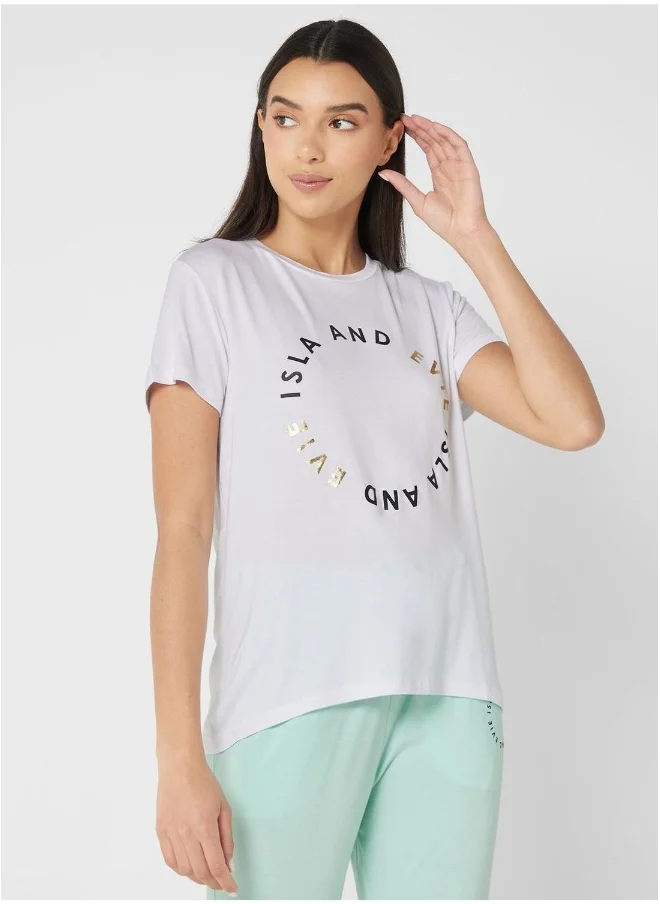 ايسلا اند ايفي Crew Neck Pyjama T-Shirt