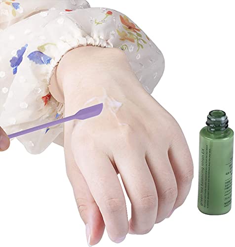 PCEEL Mini Spatula Silicone Spatula Set - 4pcs Small Makeup Scrapers for Cosmetics, Reusable Beauty Tiny Tools, Thin Jar Scraper, Get the Last of the Makeup Out of the Bottle(Purple) - Image 3