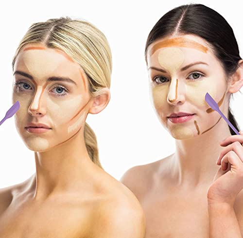 PCEEL Mini Spatula Silicone Spatula Set - 4pcs Small Makeup Scrapers for Cosmetics, Reusable Beauty Tiny Tools, Thin Jar Scraper, Get the Last of the Makeup Out of the Bottle(Purple) - Image 4