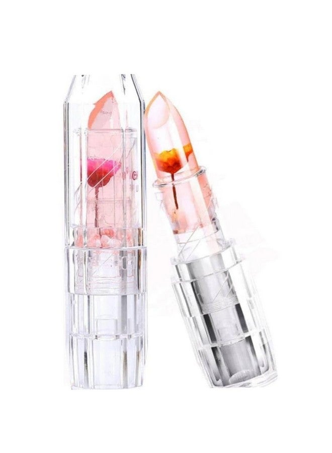 New Waterproof Moisturizing Flower Crystal Glossy Lipstick Jelly Flower Transparent Color Changing Lip Balm Lipstick For Girls & Women Pack Of 1 - Image 1