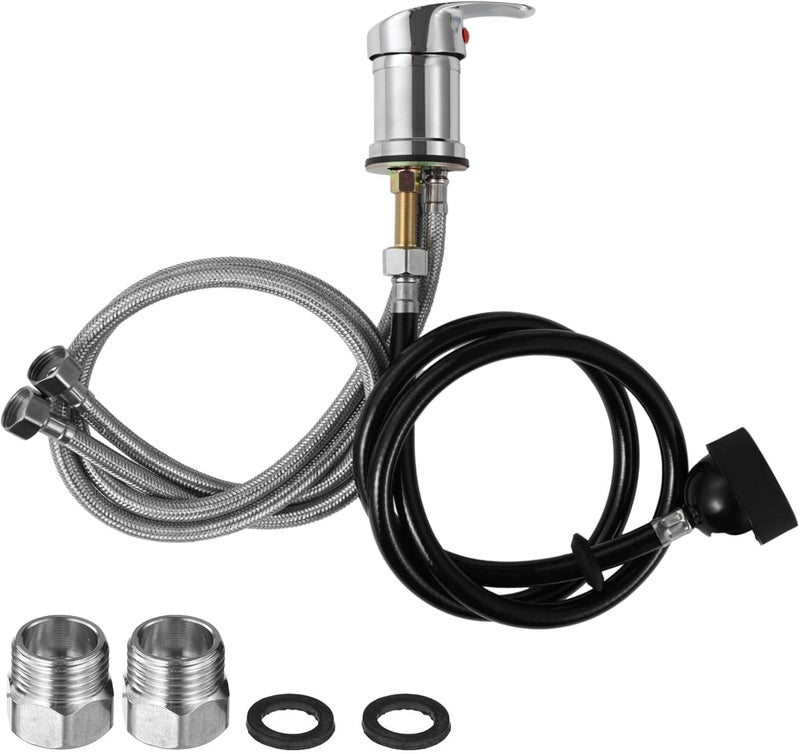 Salon Shampoo Bowl Faucet and Sprayer Kit, Beauty Salon Sink Faucet Replacement Set with 3/8 to 1/2 Npt Adapters - Image 1