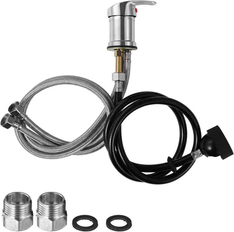 Salon Shampoo Bowl Faucet and Sprayer Kit, Beauty Salon Sink Faucet Replacement Set with 3/8 to 1/2 Npt Adapters - Image 3