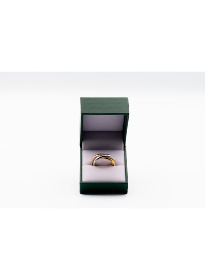 Zelenska Titanium Steel Geometric Minimalist Stackable Ring – 18K Gold Plated Trinity Design for Women - Image 2