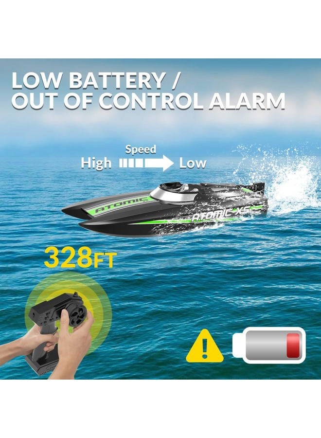 VOLANTEXRC قوارب التحكم عن بعد VOLANTEXRC للمسابح والبحيرات بسرعة 20+ ميل في الساعة قارب RC عالي السرعة للأطفال أو البالغين هدايا قارب مع بطاريتين ووظيفة عكسية (795-5 أسود) - Image 5