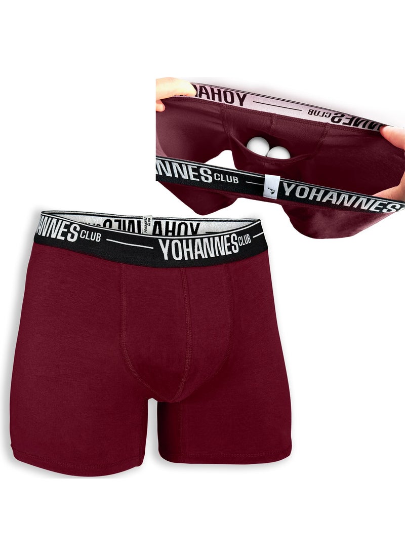 Yohannes Club - men, Special Pouch Cotton Boxer, single, Claret Red - Image 1