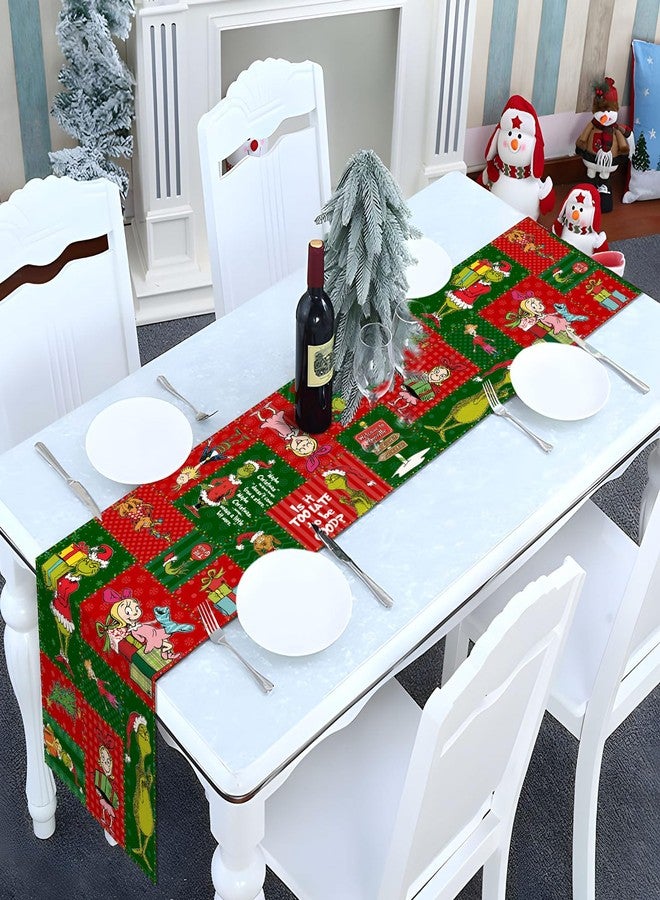 Pudodo Christmas Table Runner Merry Christmas Winter Holiday Party Decoration Xmas Kitchen Fireplace Dining Room Home Decor (13" x 72") - Image 3